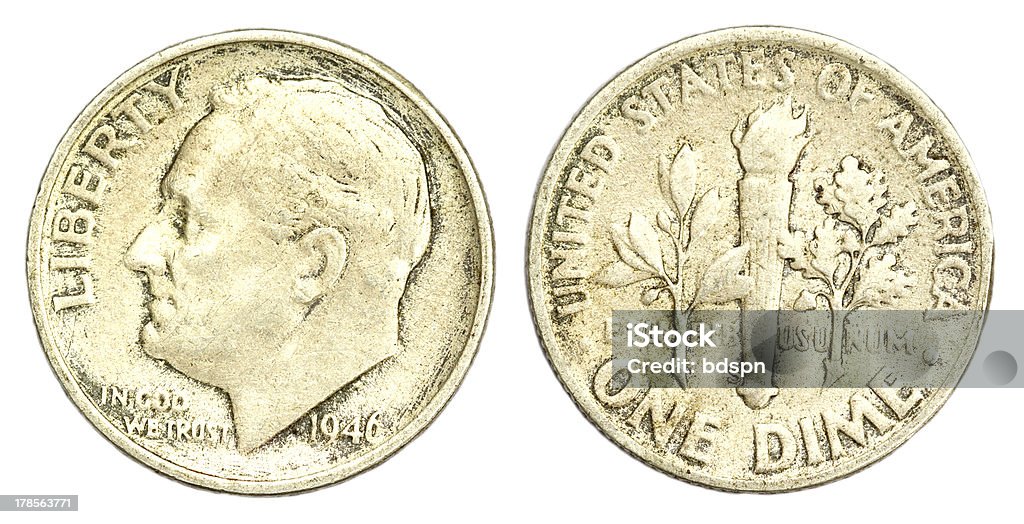 Одна Дайм Монета из США - Стоковые фото 25 центов роялти-фри