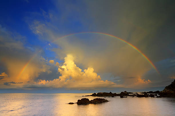 Free Stock Photo of Rainbow Over Rocky Shoreline | Download Free Images ...