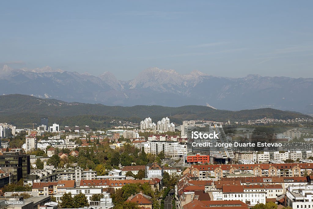 Vista aérea de Liubliana - Foto de stock de Aire libre libre de derechos