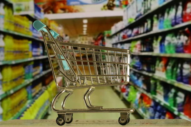 istock Shopping cart with blurred background. 1785659048