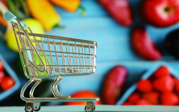 istock Shopping cart with blurred background. 1785659059