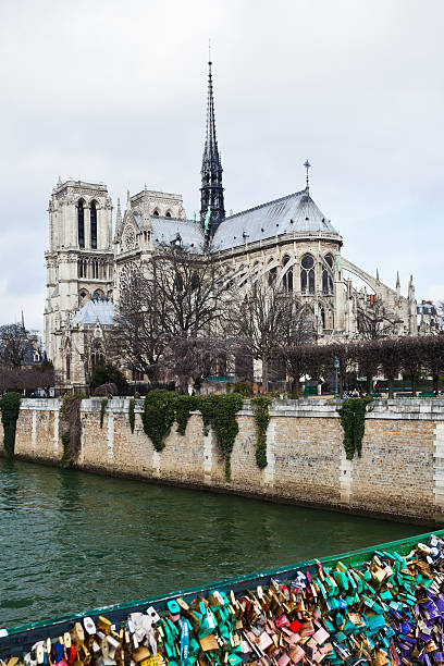 istock Notre-Dame and love padlock in Paris 178566014