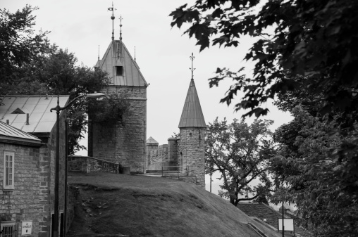 fortifications of the Citadel, historical defense buildings  in the old city of Quebec , Canada