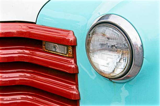 istock Vintage Car Engine Compartment Vents and Headlights 1785686646