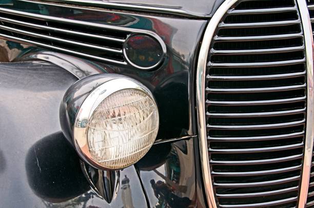 istock Vintage Car Engine Compartment Vents and Headlights 1785686647