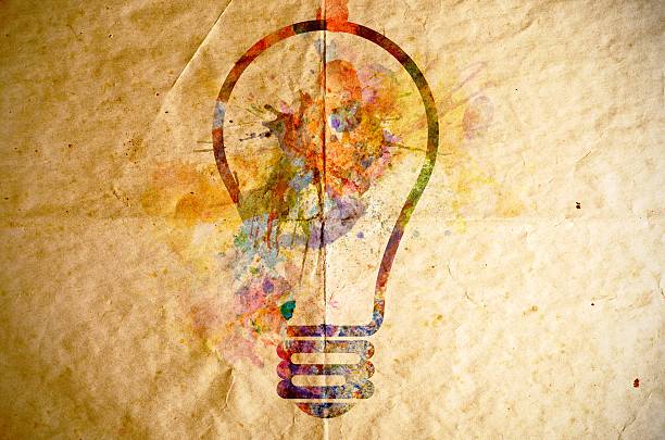 istock Watercolor light bulb, old paper background 178568995