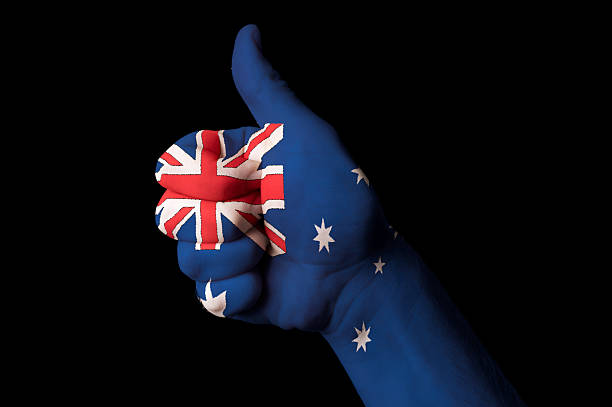 istock australia national flag thumb up gesture for excellence 178569164
