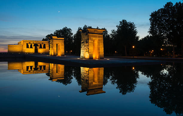 istock Illuminated templo de Debod and reflection at sunset in Madrid 178569296