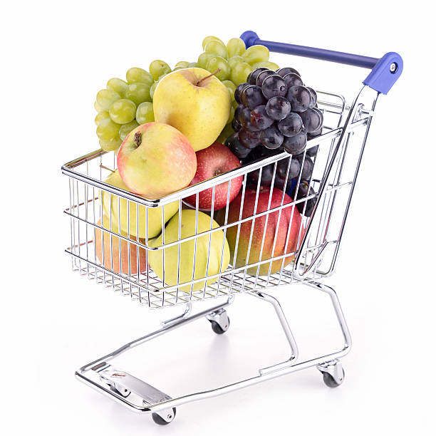 istock shopping cart with fruits 178570632