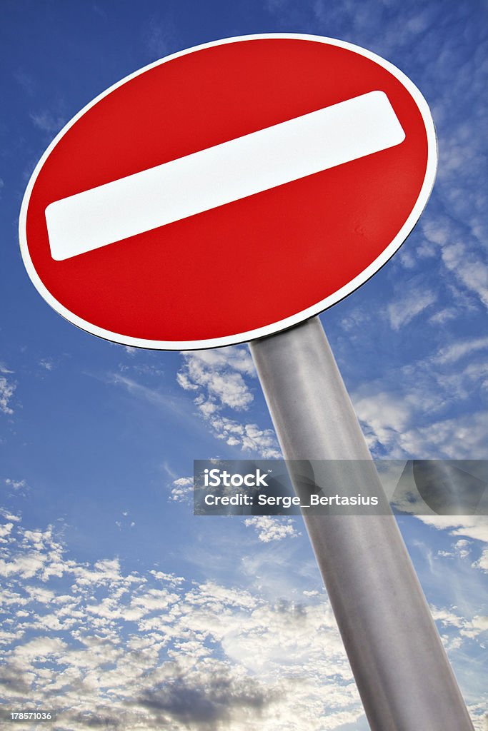 Do not enter traffic sign Do not enter traffic sign over white cloudy sky Accessibility Stock Photo