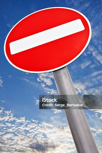 Do Not Enter Traffic Sign Stock Photo - Download Image Now - Accessibility, Blue, Bollard