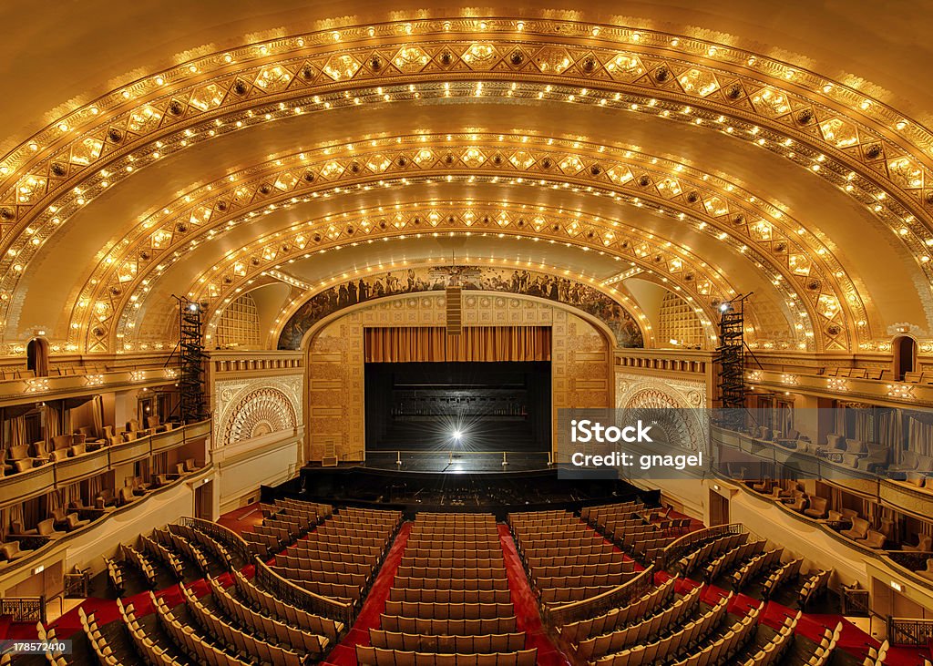 Auditorium Theatre "Auditorium Theatre of Roosevelt University in Chicago, Illinois" Concert Hall Stock Photo
