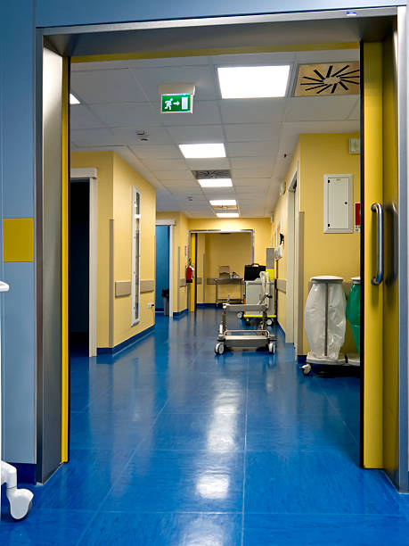 internal yellow and blue new  hospital, stock photo