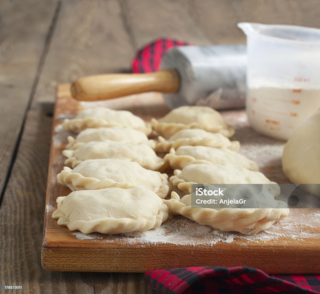 Making of pierogi with potato (Vareniki. Russian food) Celebration Stock Photo