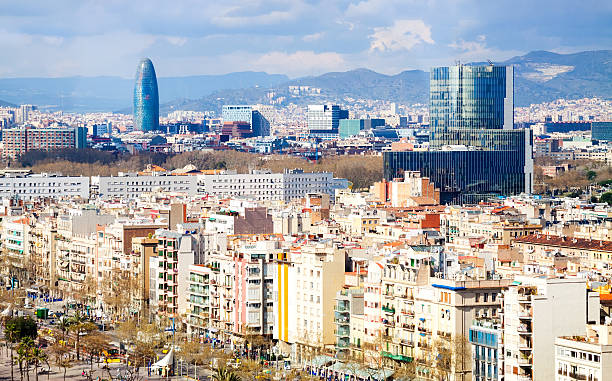 istock Top view of Barcelona in cloudy day 178574015