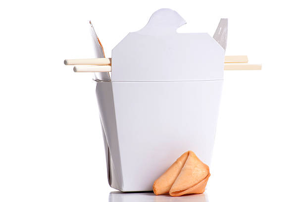 Box Leftovers container of chinese food with chop sticks chinese takeout stock pictures, royalty-free photos & images