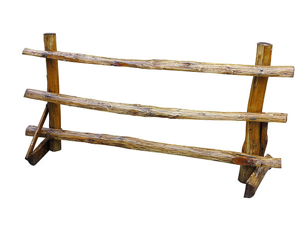 istock Wooden fence at ranch isolated over white 178575580