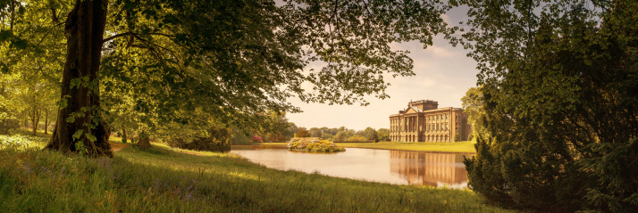 A panoramic view of Lyme Hall, Cheshire