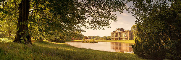 Lyme Hall, Cheshire A panoramic view of Lyme Hall, Cheshire mansion stock pictures, royalty-free photos & images