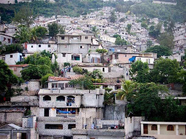 Favellas in Haiti An expanse of favellas before the earthquake in Port-au-Prince, Haiti unicef stock pictures, royalty-free photos & images