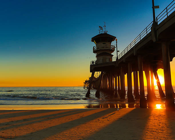 istock Sunset behind Huntington Beach Pier 178577411