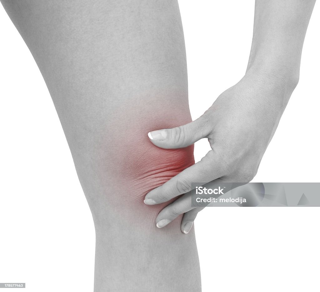급성 통증 여성 무릎 - 로열티 프리 건강관리와 의술 스톡 사진