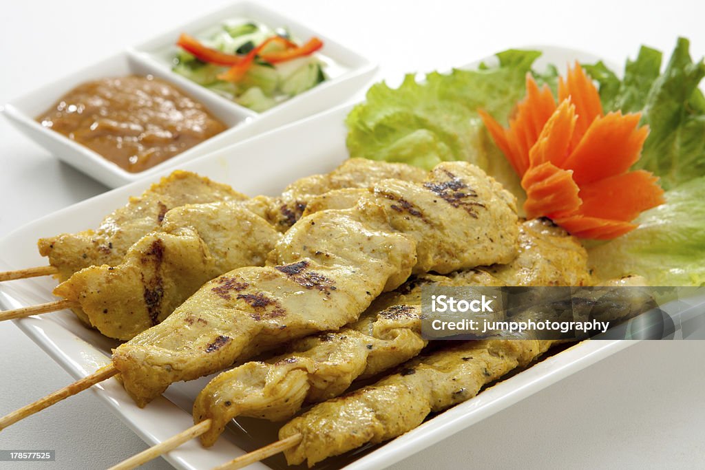 Pollo Satay - Foto stock royalty-free di Alla brace