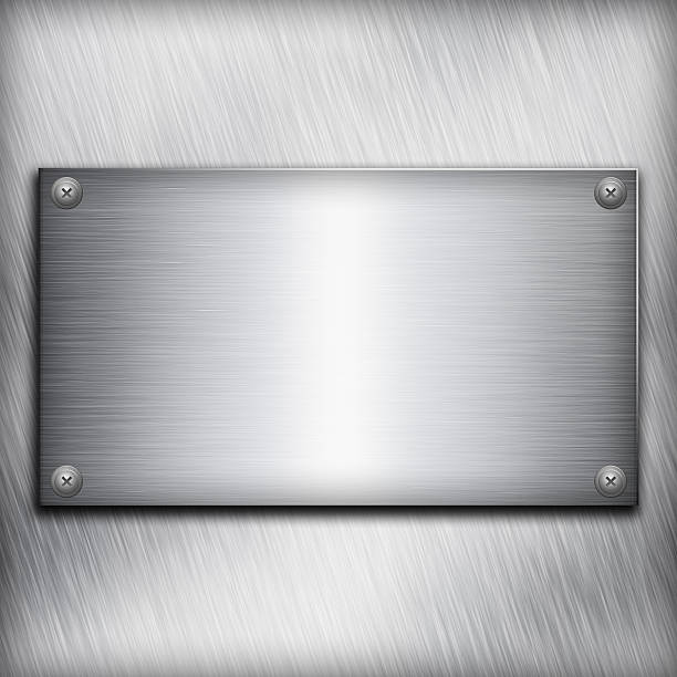 istock Brushed steel plate over aluminium metall background for your de 178577561