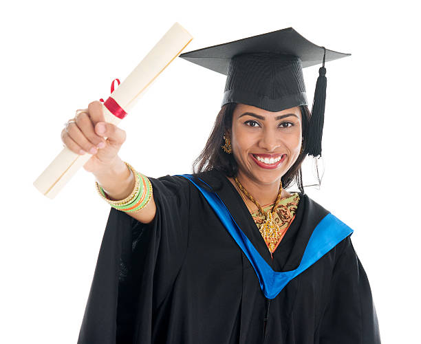 istock Indian graduate student showing her diploma certificate 178577631