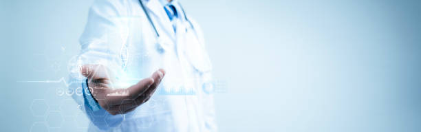 istock Doctor holding on virtual interface with analysis chromosome DNA genetic of human.Digital healthcare and network connection on modern interface, medical technology and futuristic concept. 1785786173