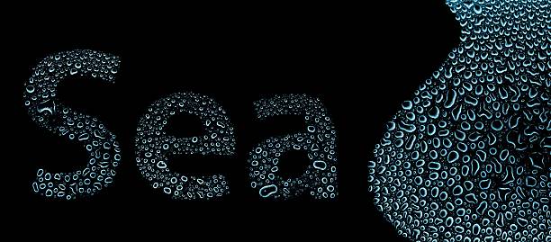 istock Sea made of water drops, background on black 178579198