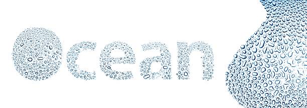 istock Ocean made of water drops, background on white 178579204