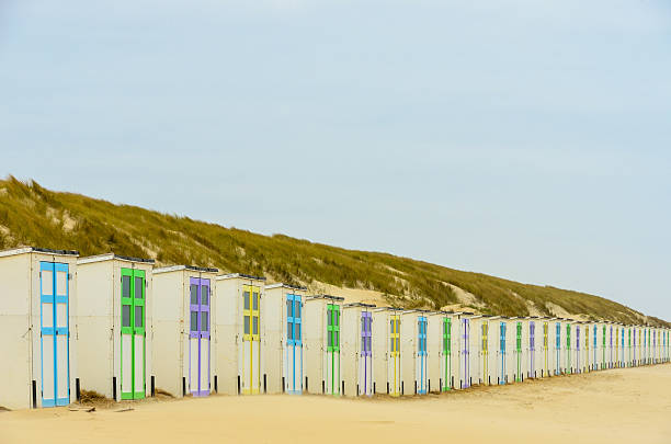 istock Beach houses with colored doors. 178579466