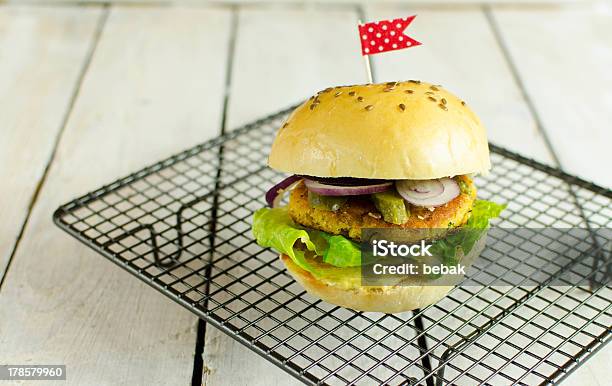 Vegetarian Hamburger Stock Photo - Download Image Now - Chick-Pea, Crockery, Dinner