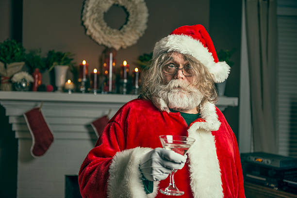 Bad Santa Gets Wasted stock photo