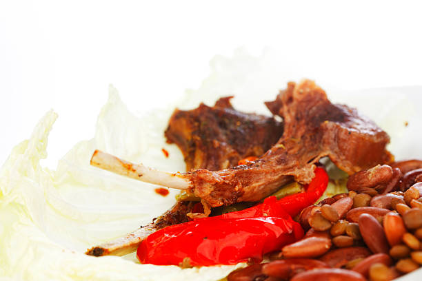 Roasted ribs and vegetables