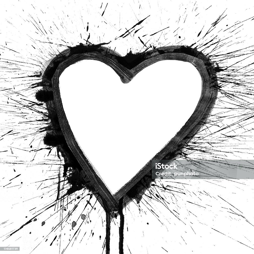 Черный цвет воды всплеск на сердце - Стоковые фото Абстрактный роялти-фри