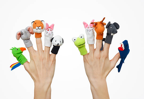 istock Hands with animal finger puppets 178581898