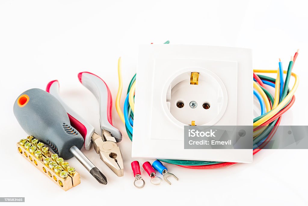 electric tools on white background electric tools on a white background . Backgrounds Stock Photo