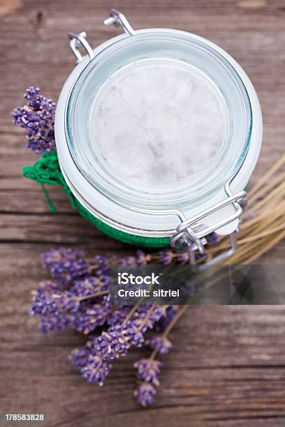 Natural Lavender And Coconut Body Scrub Stock Photo - Download Image Now - Exfoliation, Lavender - Plant, Lavender Color