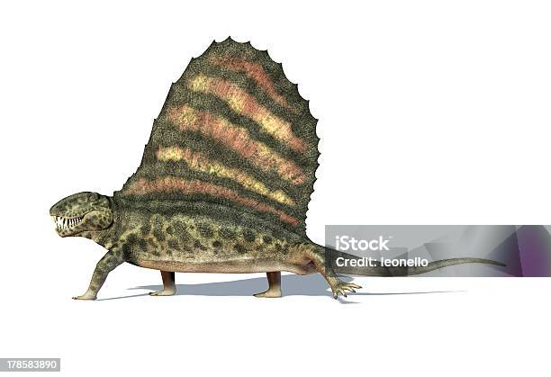 Dimetrodon Dinosauro Su Sfondo Bianco Con Ombra E Clipping Path - Fotografie stock e altre immagini di Dinosauro