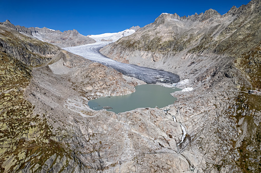 Panoramic view over the Svinafellsjokull glacier in Skaftafell National Park, Iceland.