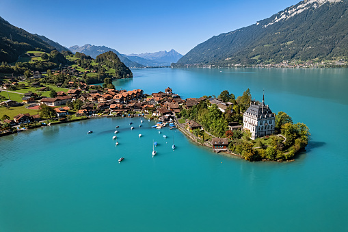 Aerial of Iseltwald, Switzerland