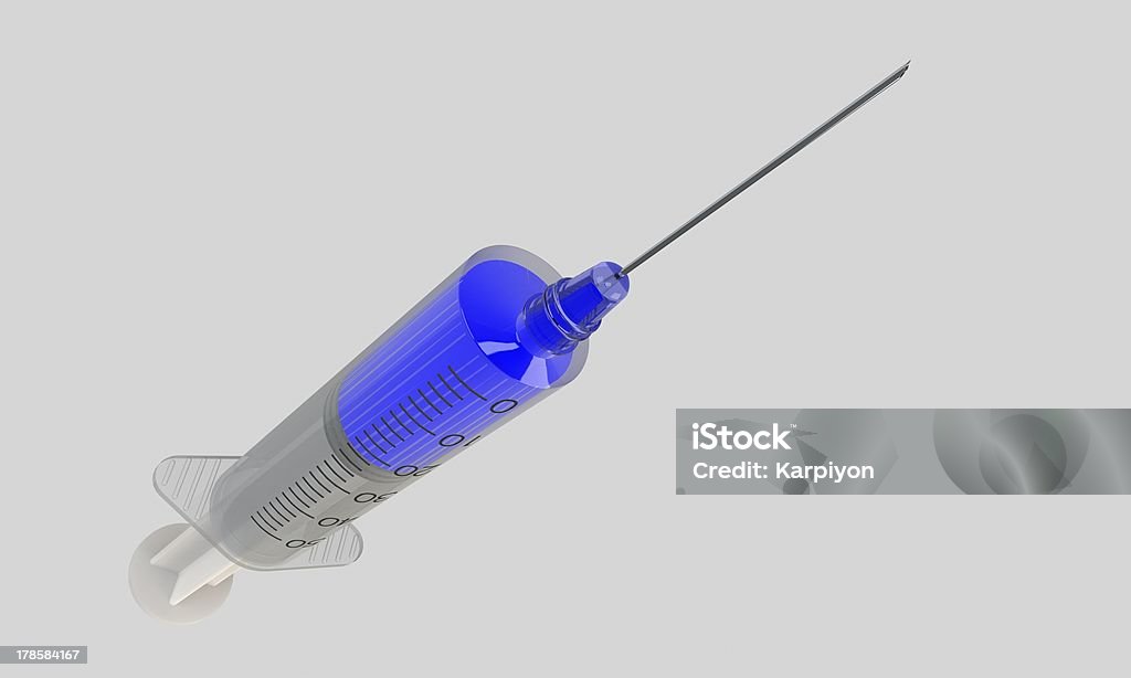 注射器にブルーの液体絶縁 - からっぽのロイヤリティフリーストックフォト