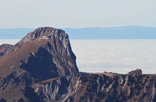 Stockhorn with sea of fog