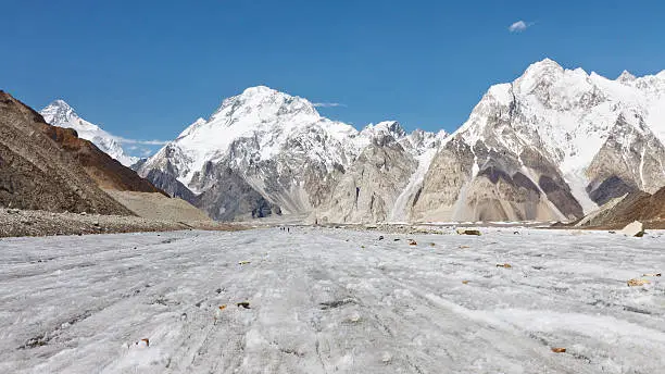 Broad Peak and Vigne Glacier in the Karakorum Range, Pakistan