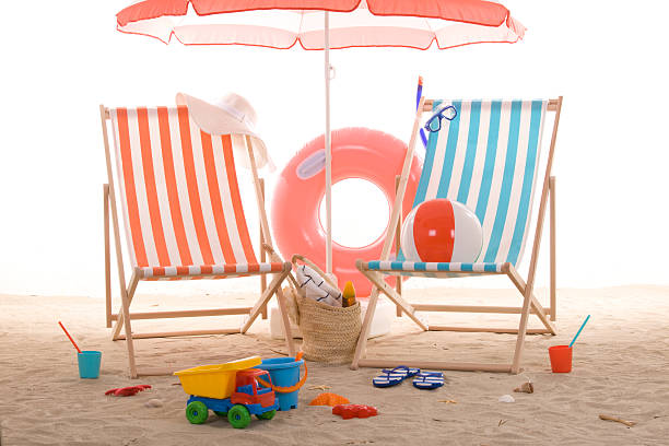 istock beach chair with colorful sand toys 178585265