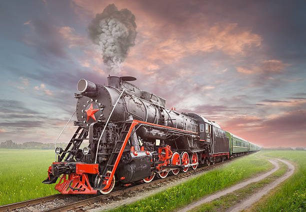 istock Retro Soviet steam locomotive 178585300