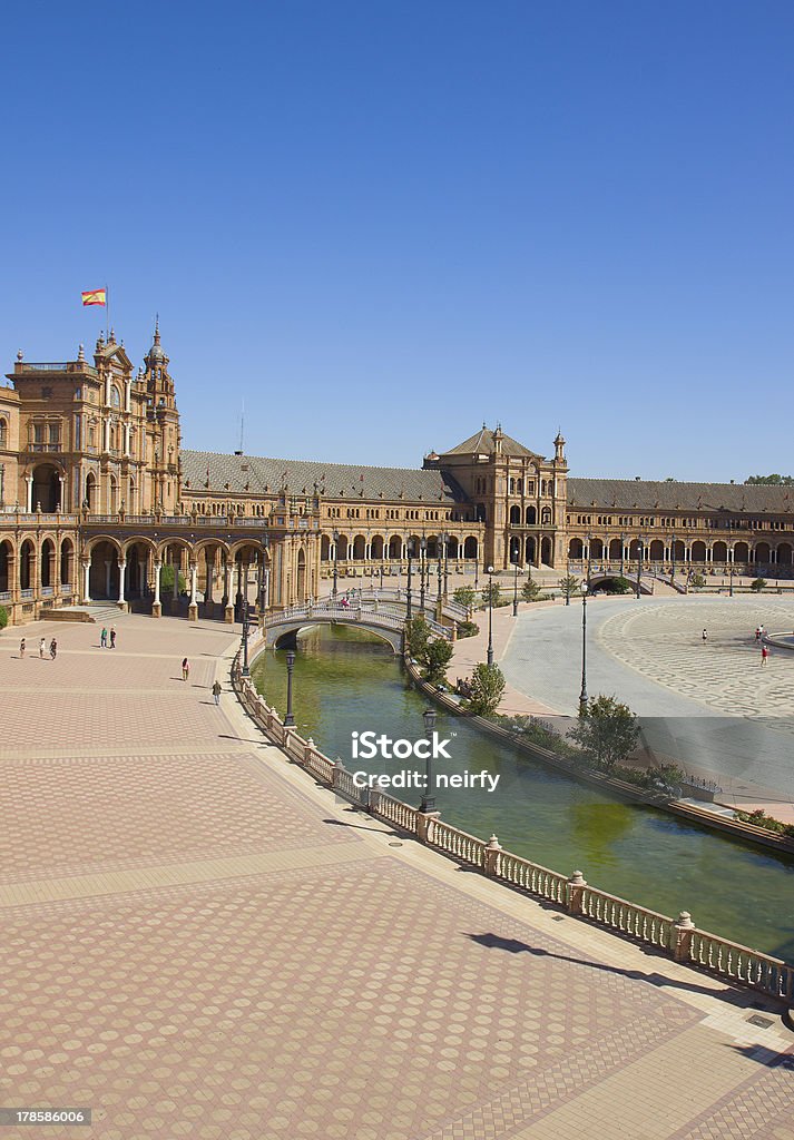 Vista su plaza de España, Siviglia, Spagna - Foto stock royalty-free di Ambientazione esterna