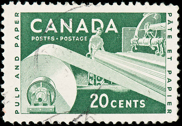 istock Canadian postage stamp dedicated to pulp and paper production 178587809